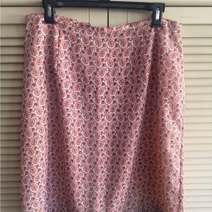 Apostrophe Pink Paisley A-Line Skirt